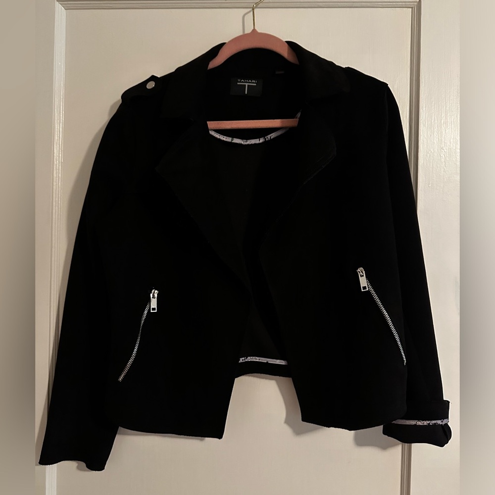 T Tahari faux suede jacket